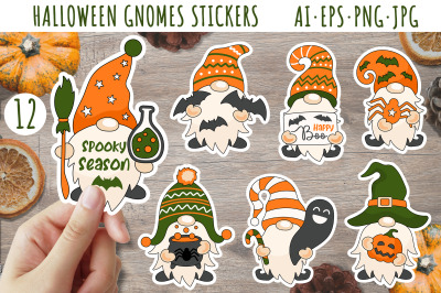 Halloween gnomes PNG stickers / Halloween sticker bundle