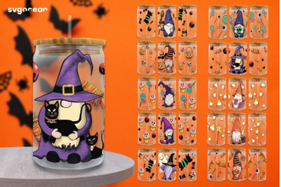 Halloween Gnome Can Glass Wrap Sublimation Bundle