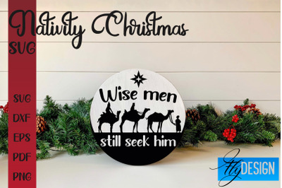 Nativity Christmas SVG | Christmas Design | Christian Round Ornaments