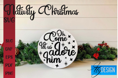 Nativity Christmas SVG | Christmas Design | Christian Round Ornaments