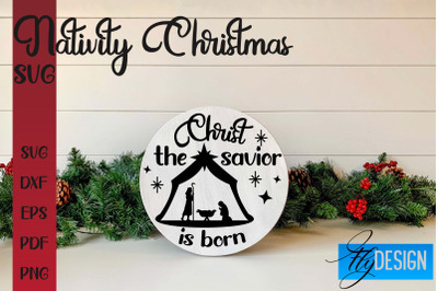 Nativity Christmas SVG | Christmas Design | Christian Round Ornaments