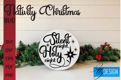 Nativity Christmas SVG | Christmas Design | Christian Round Ornaments