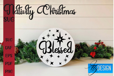 Nativity Christmas SVG | Christmas Design | Christian Round Ornaments