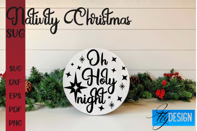 Nativity Christmas SVG | Christmas Design | Christian Round Ornaments