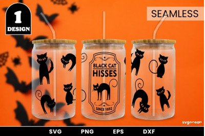 Black Cat Can Glass SVG