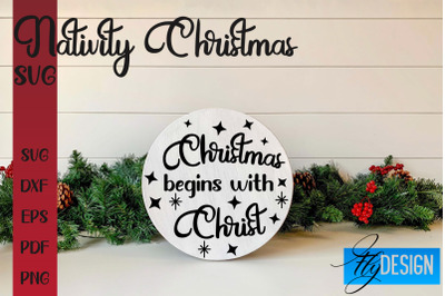 Nativity Christmas SVG | Christmas Design | Christian Round Ornaments