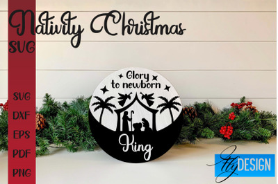 Nativity Christmas SVG | Christmas Design | Christian Round Ornaments