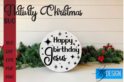 Nativity Christmas SVG | Christmas Design | Christian Round Ornaments