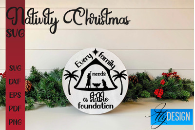 Nativity Christmas SVG | Christmas Design | Christian Round Ornaments