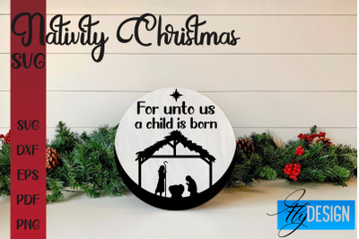 Nativity Christmas SVG | Christmas Design | Christian Round Ornaments