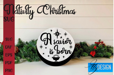 Nativity Christmas SVG | Christmas Design | Christian Round Ornaments