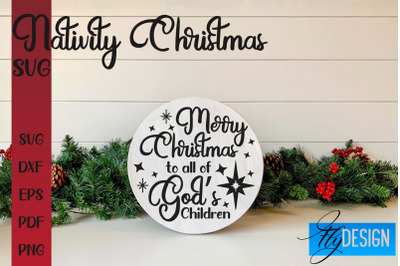 Nativity Christmas SVG | Christmas Design | Christian Round Ornaments