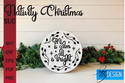 Nativity Christmas SVG | Christmas Design | Christian Round Ornaments