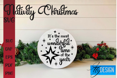 Nativity Christmas SVG | Christmas Design | Christian Round Ornaments