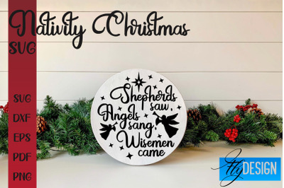 Nativity Christmas SVG | Christmas Design | Christian Round Ornaments