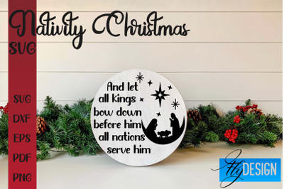 Nativity Christmas SVG | Christmas Design | Christian Round Ornaments