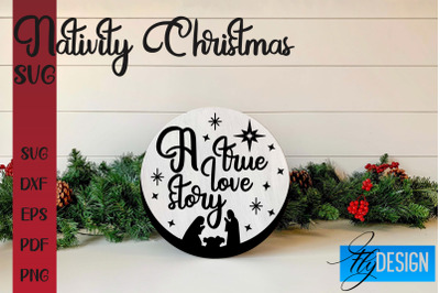 Nativity Christmas SVG | Christmas Design | Christian Round Ornaments