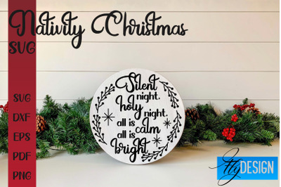 Nativity Christmas SVG | Christmas Design | Christian Round Ornaments