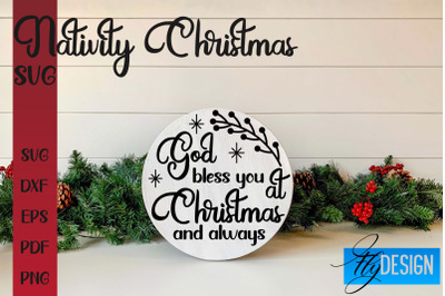 Nativity Christmas SVG | Christmas Design | Christian Round Ornaments