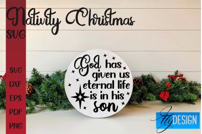 Nativity Christmas SVG | Christmas Design | Christian Round Ornaments