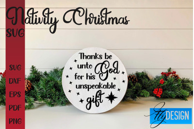 Nativity Christmas SVG | Christmas Design | Christian Round Ornaments