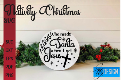 Nativity Christmas SVG | Christmas Design | Christian Round Ornaments