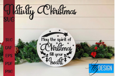 Nativity Christmas SVG | Christmas Design | Christian Round Ornaments