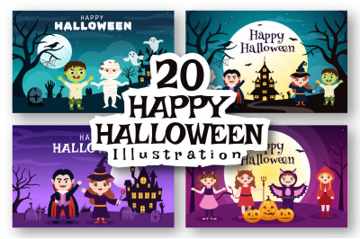 20 Happy Halloween Illustration