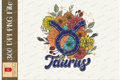 Floral Taurus Zodiac Sign Sublimation