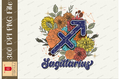 Floral Sagittarius Zodiac Sublimation