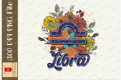 Floral Libra Zodiac Sign Sublimation