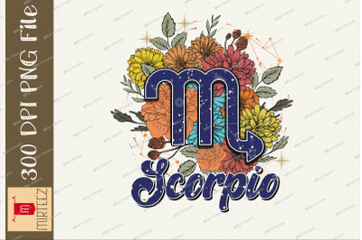 Floral Scorpio Zodiac Sign Sublimation