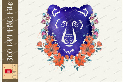 Galaxy Floral Bear Love Nature