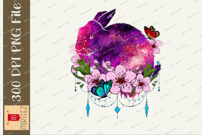 Galaxy Floral Bunny Rabbit Love Nature