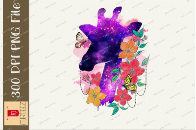 Galaxy Floral Giraffe Love Nature