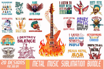 Metal Music Sublimation Bundle-20 Designs-220808