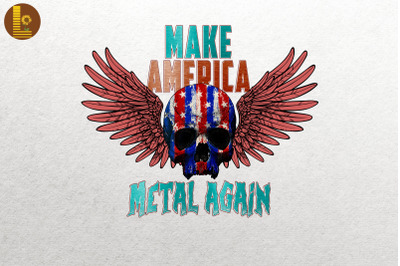 Make America Metal Again Skull Vintage