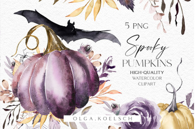 Halloween pumpkin clipart, Kawaii Halloween png,  Printable purple
