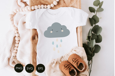 Cloud SVG, Baby cloud Svg, Cloud design for baby clothes Svg, Baby Svg