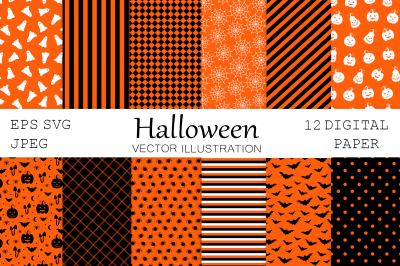 Halloween silhouette digital paper. Abstract digital paper