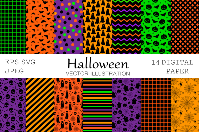 Halloween silhouette digital paper. Abstract digital paper