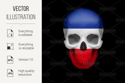 Yugoslavian flag skull