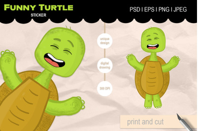 funny turtle - cartoon character