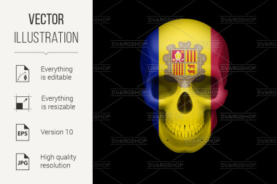 Andorran flag skull