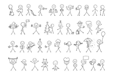 40 hand-drawn drawings of the stick man.