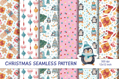 Christmas digital papers, Christmas patterns
