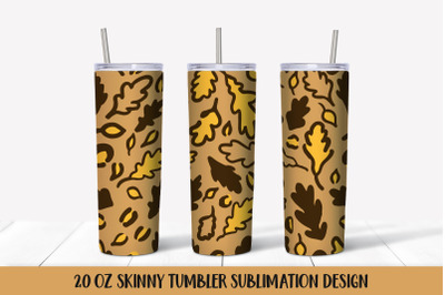 Autumn Leaves Leopard Print Tumbler Wrap Sublimation