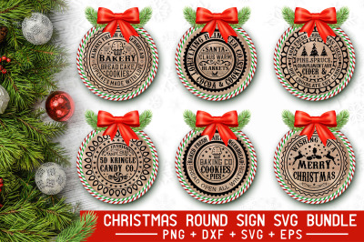 Christmas Round Sign SVG Bundle