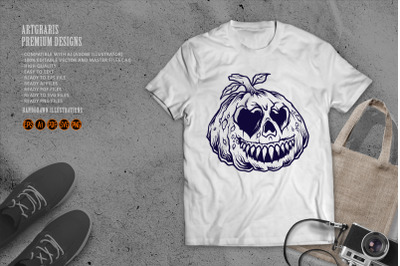 Scary zombie pumpkin carving silhouette svg