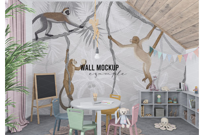 Wall mockup&2C; Wallpaper mockup